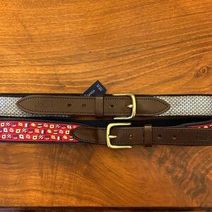 Brown Leather Belt with Gold Buckle